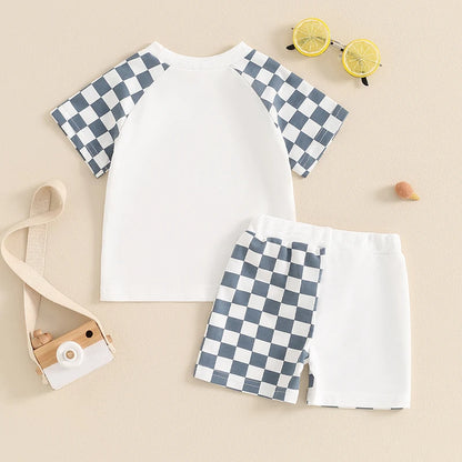 2Pc Half Checkered Outfit 12M-4T