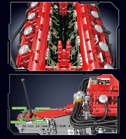 Mould King 10169 V12 Engine Building Blocks Assembly
