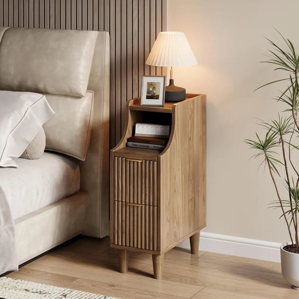 Set of 2 Narrow Bedside Table