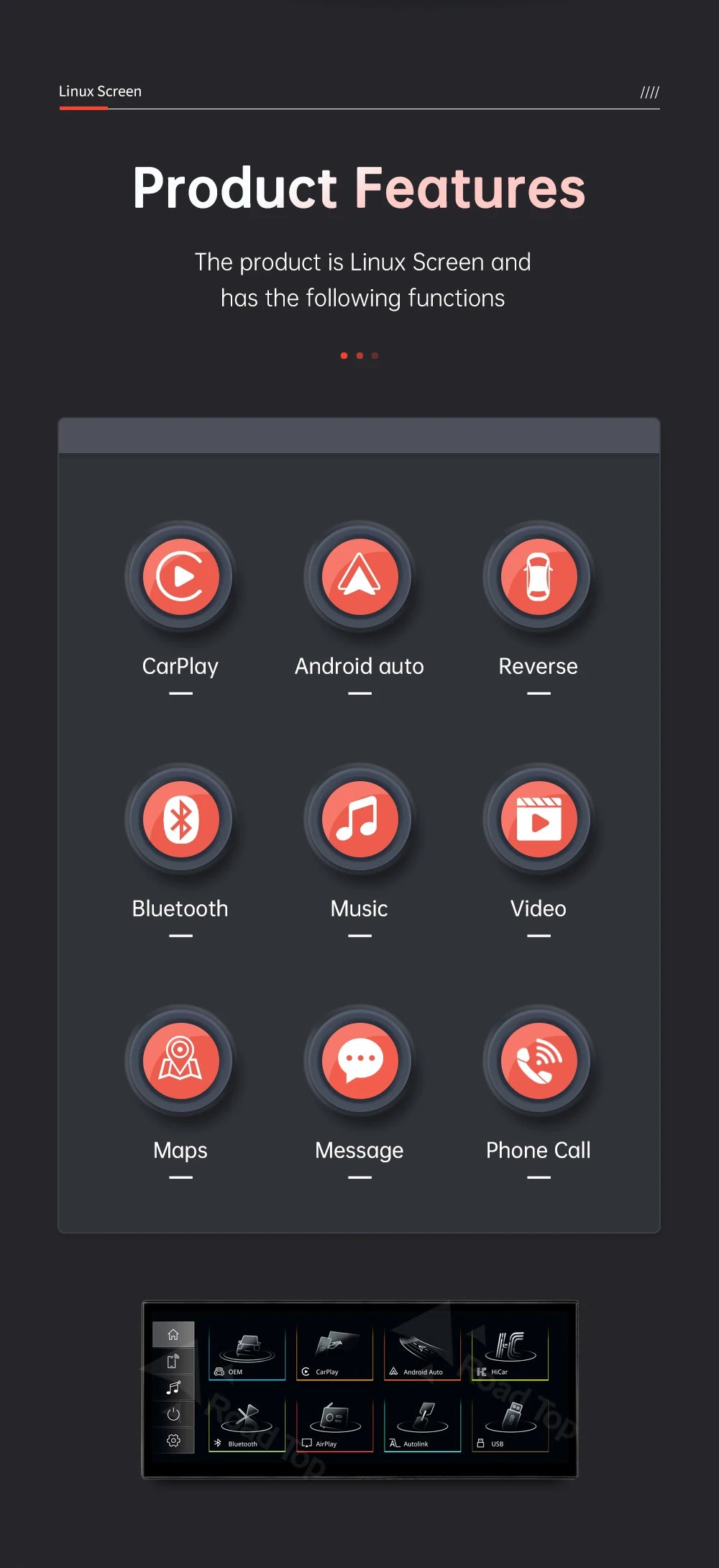 12.3'' Linux Multimedia Display For Audi A6 A7 2011-2018