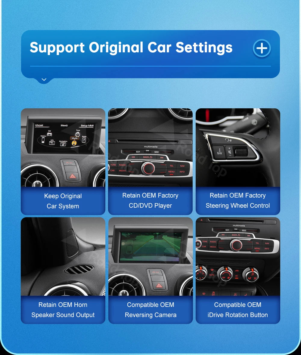 12.3inch Multimedia Player Carplay Display For Audi 2012-2018