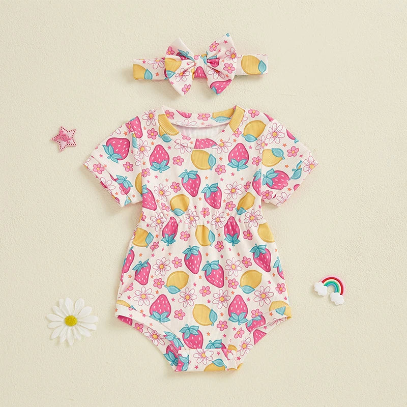 1Pc Fruit/Flower Onesie 3m-18m