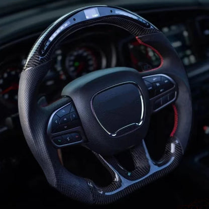 LED Carbon Fiber Steering Wheel For Dodge 2015-2020 Jeep 2014-2020