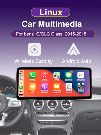 Wireless Carplay Android Auto Touchscreen for BENZ C CALSS W205 GLC 2015 - 2018