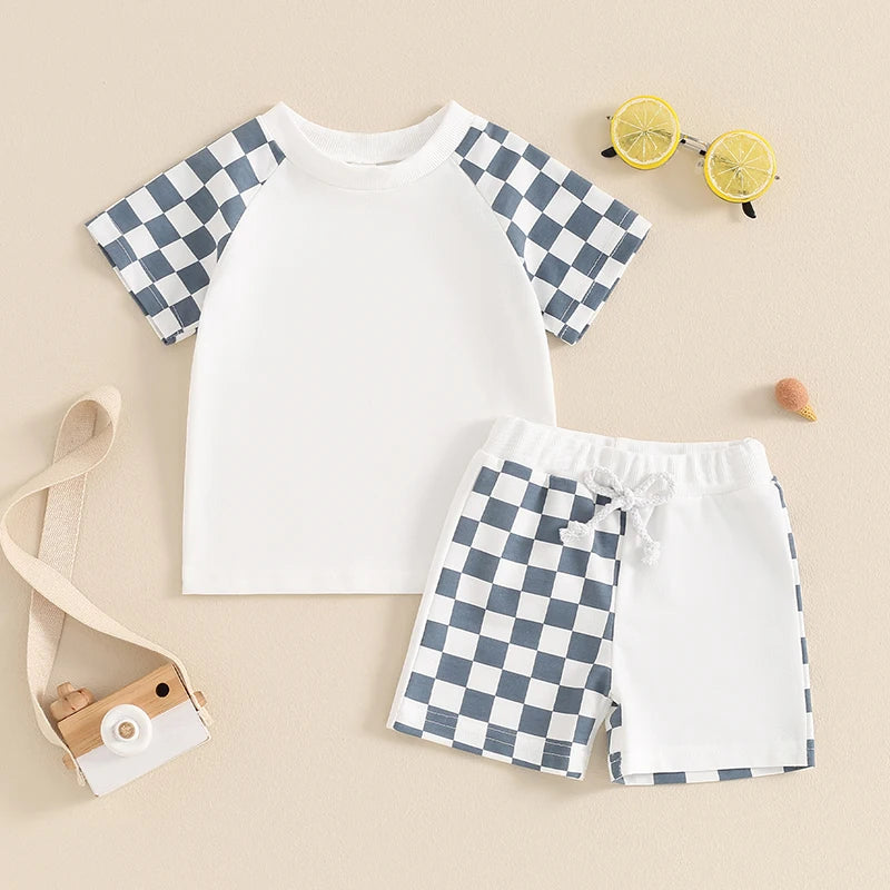 2Pc Half Checkered Outfit 12M-4T