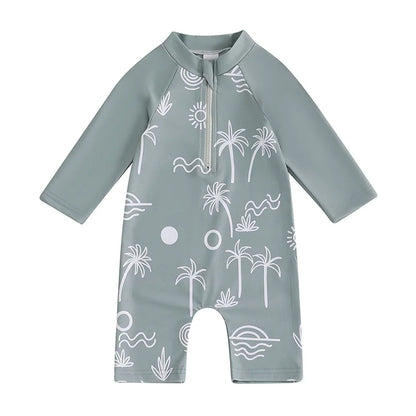 1Pc Animal/Floral/Tree Print Swimsuit 0M-4T