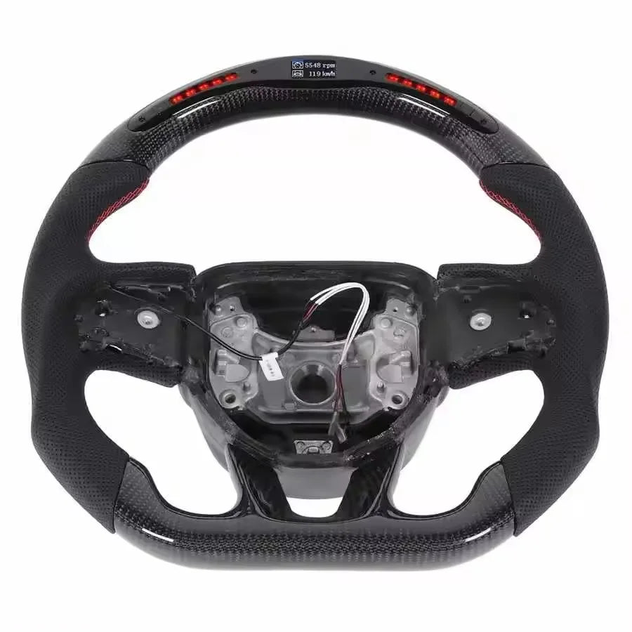 LED Carbon Fiber Steering Wheel For Dodge 2015-2020 Jeep 2014-2020