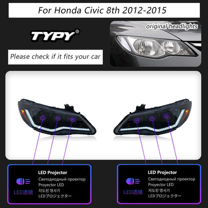 LED Projector Headlights For Honda Civic 8th FD2 2012-2015