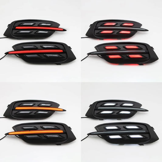 Carbon Fiber Rear Bumper Fog Lights For Honda Civic 10th Gen 2016-2020