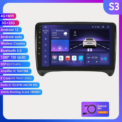 CarPlay Android Auto radio For Audi TT MK2 8J 2006-2014