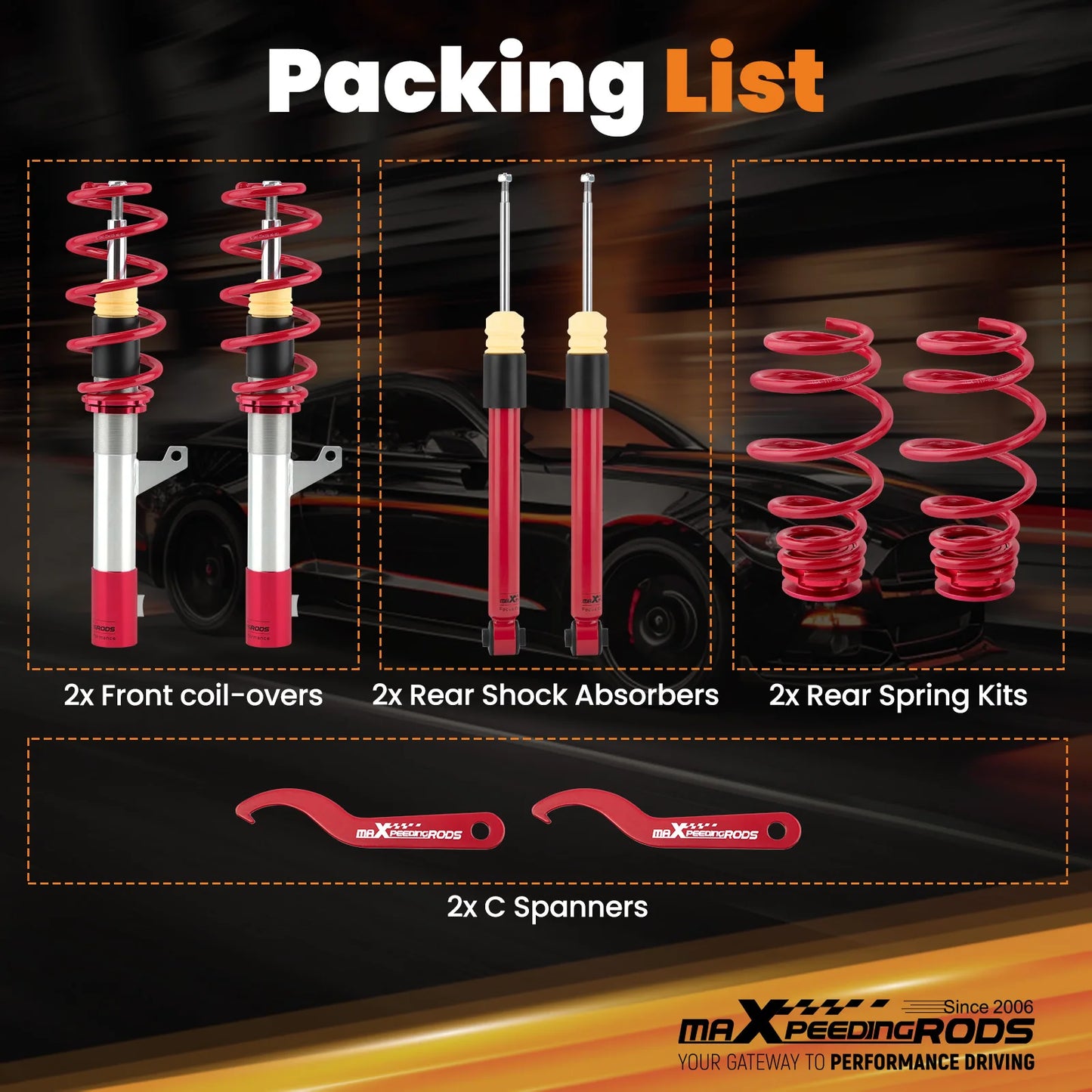 Suspension Coil Spring Kit For VW 2003-2013