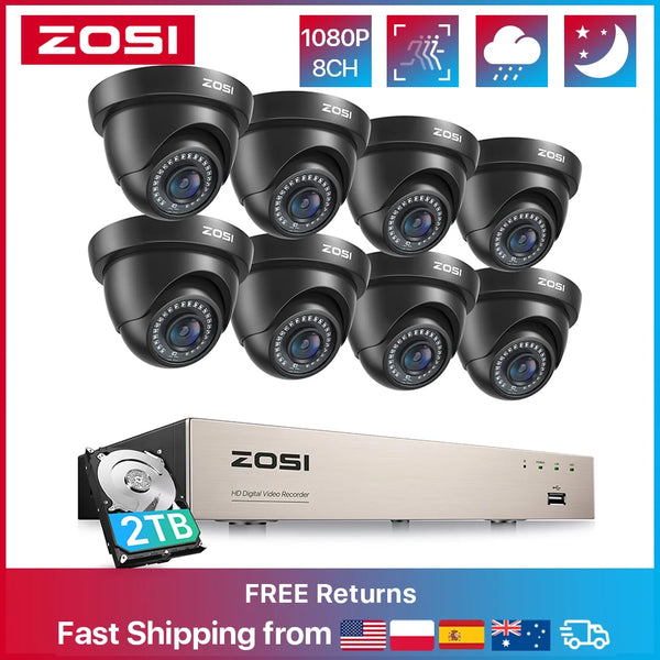 ZOSI 8PC 1080P Home Security Cameras System
