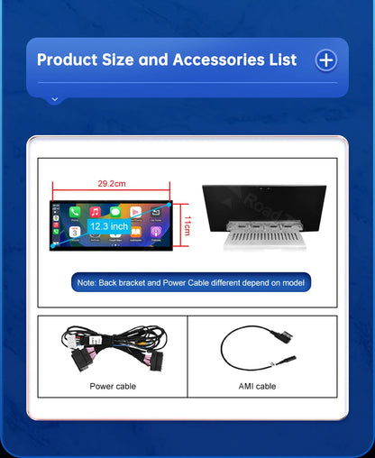 12.3inch Multimedia Player Carplay Display For Audi 2012-2018