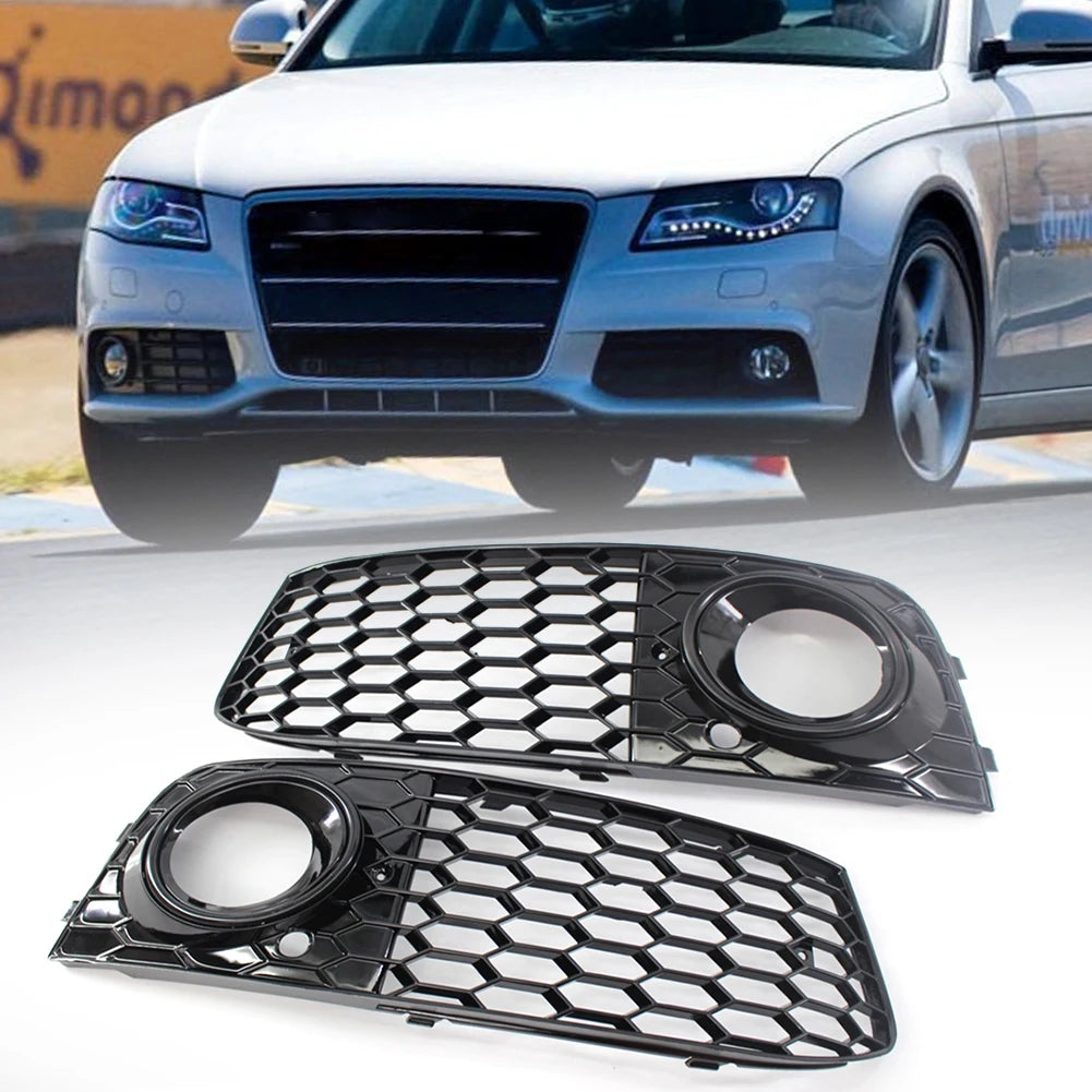 2pcLeft Right Front Bumpe Grill Mesh for Audi A4 B8 08-12