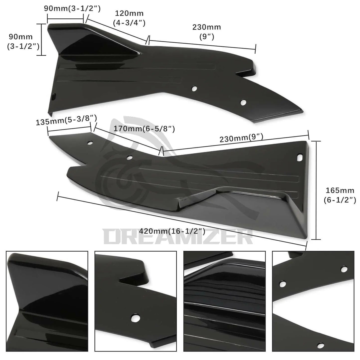 Rear Bumper Splitter Side Skirt For Ford Mustang 2000-2021