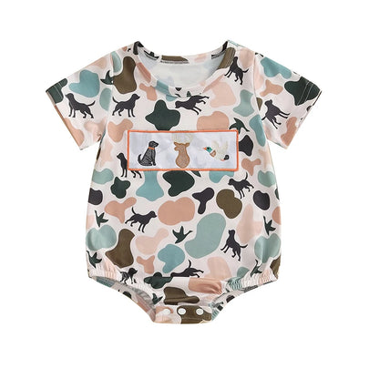 1 Pc Camo Animal Embroidery Onesie 0-18M