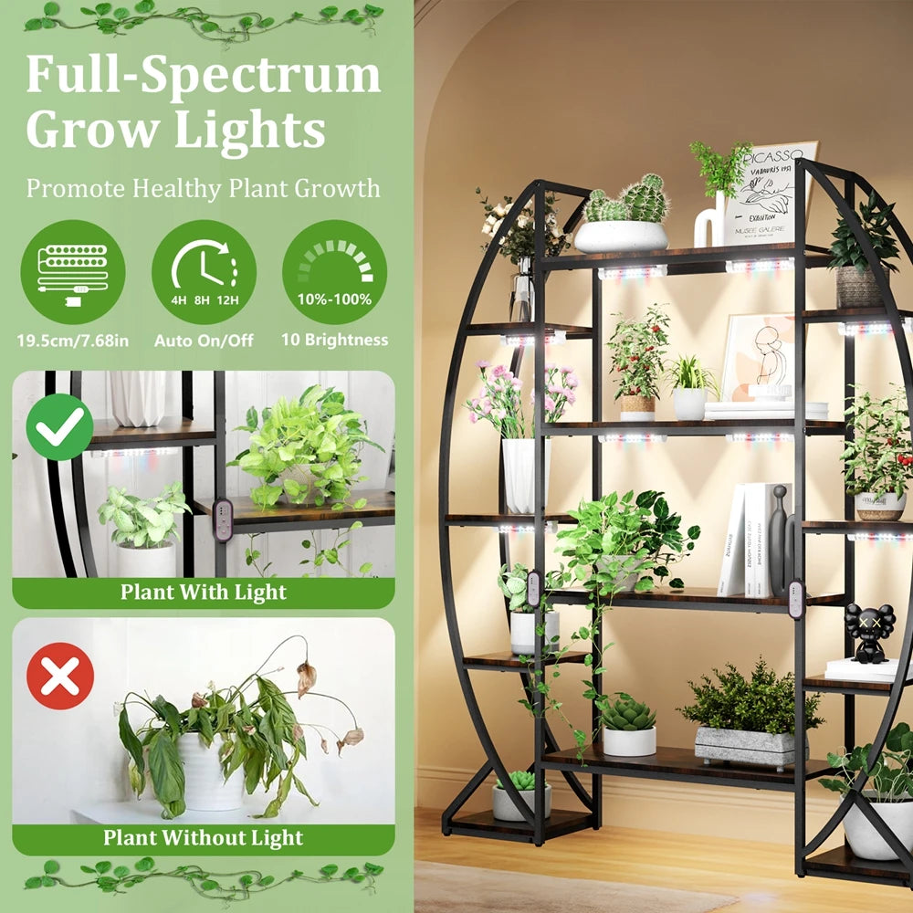 Exquisite Indoor Plant Stand Rack with Grow Lights