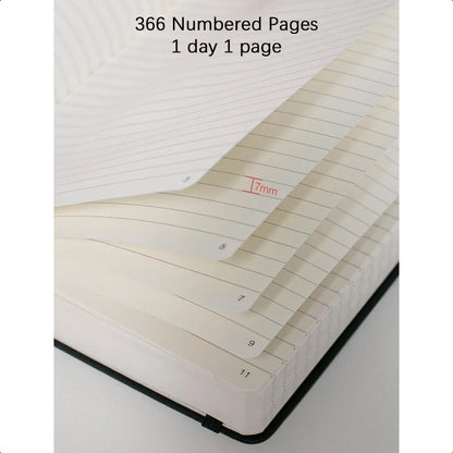 College Ruled Notebook with 366 Numbered Pages