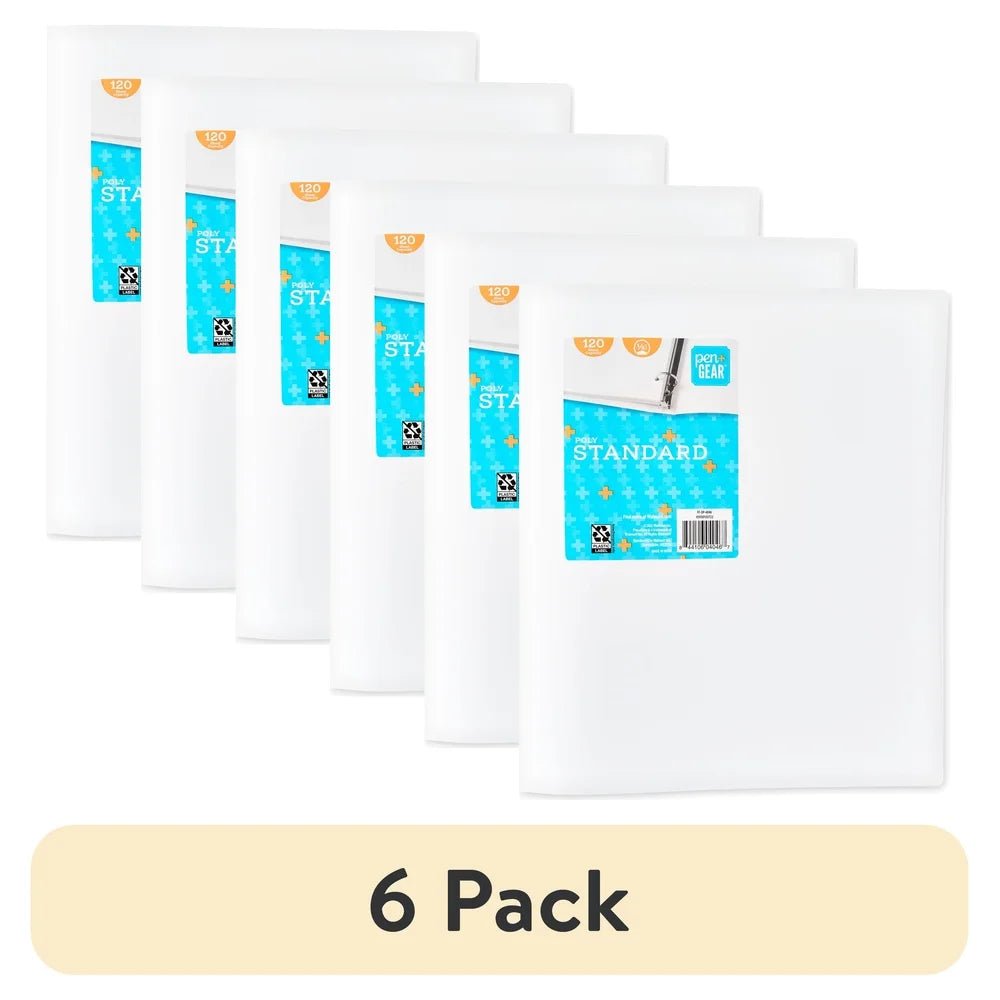 6 Pack 3 Ring Binder 11 x 11.75 In