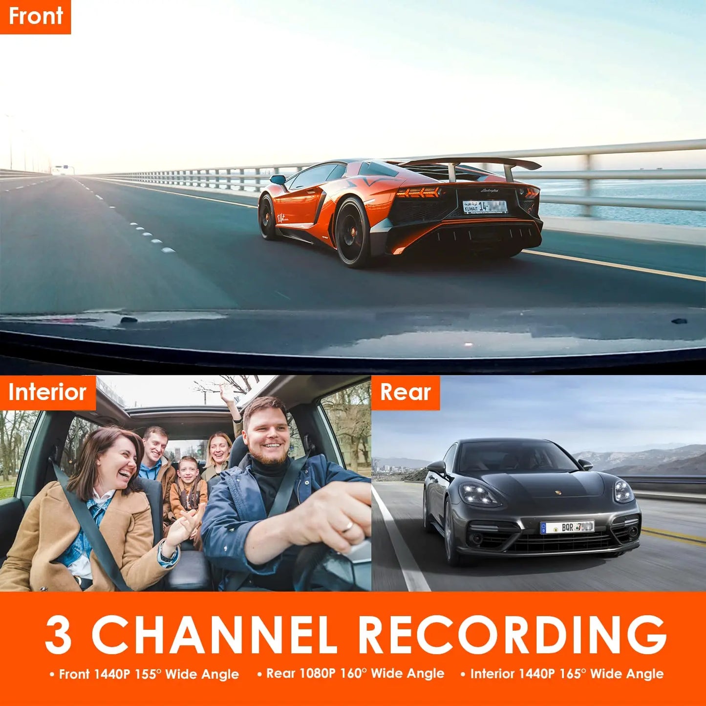 Vantrue N4 4K Dashcam 4K+1080P Front and Rear Dash Camera