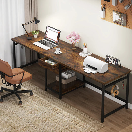 Two Person Desk with 2 Drawers