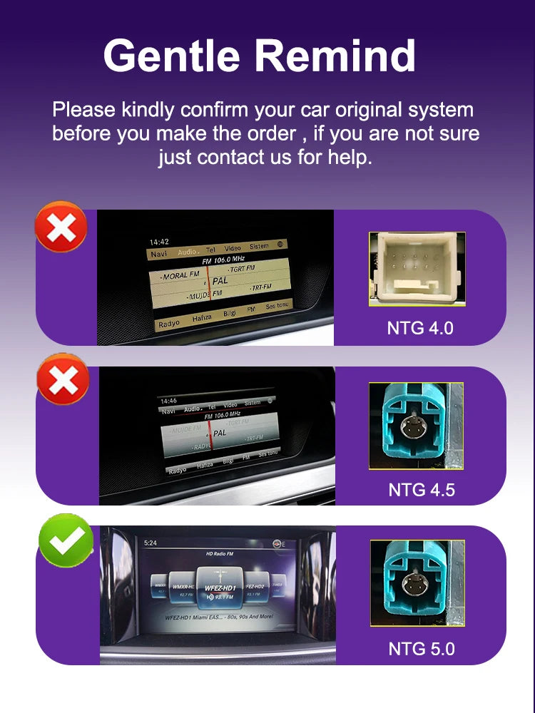 Wireless Carplay Android Auto Touchscreen for BENZ C CALSS W205 GLC 2015 - 2018