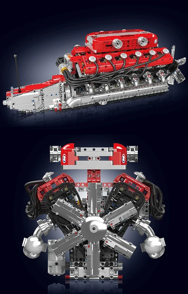 Mould King 10169 V12 Engine Building Blocks Assembly