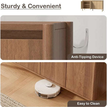 Solid Wood Storage Cabinet with 4 Doors