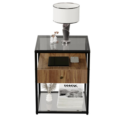 Tempered Glass Nightstand Table