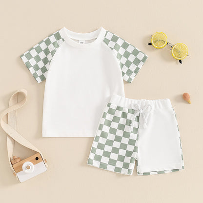 2Pc Half Checkered Outfit 12M-4T