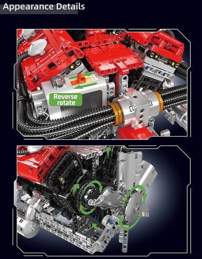 Mould King 10169 V12 Engine Building Blocks Assembly