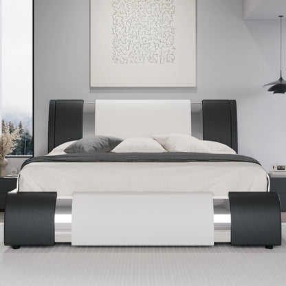 Queen Modern Faux Leather Adjustable Bed Frame