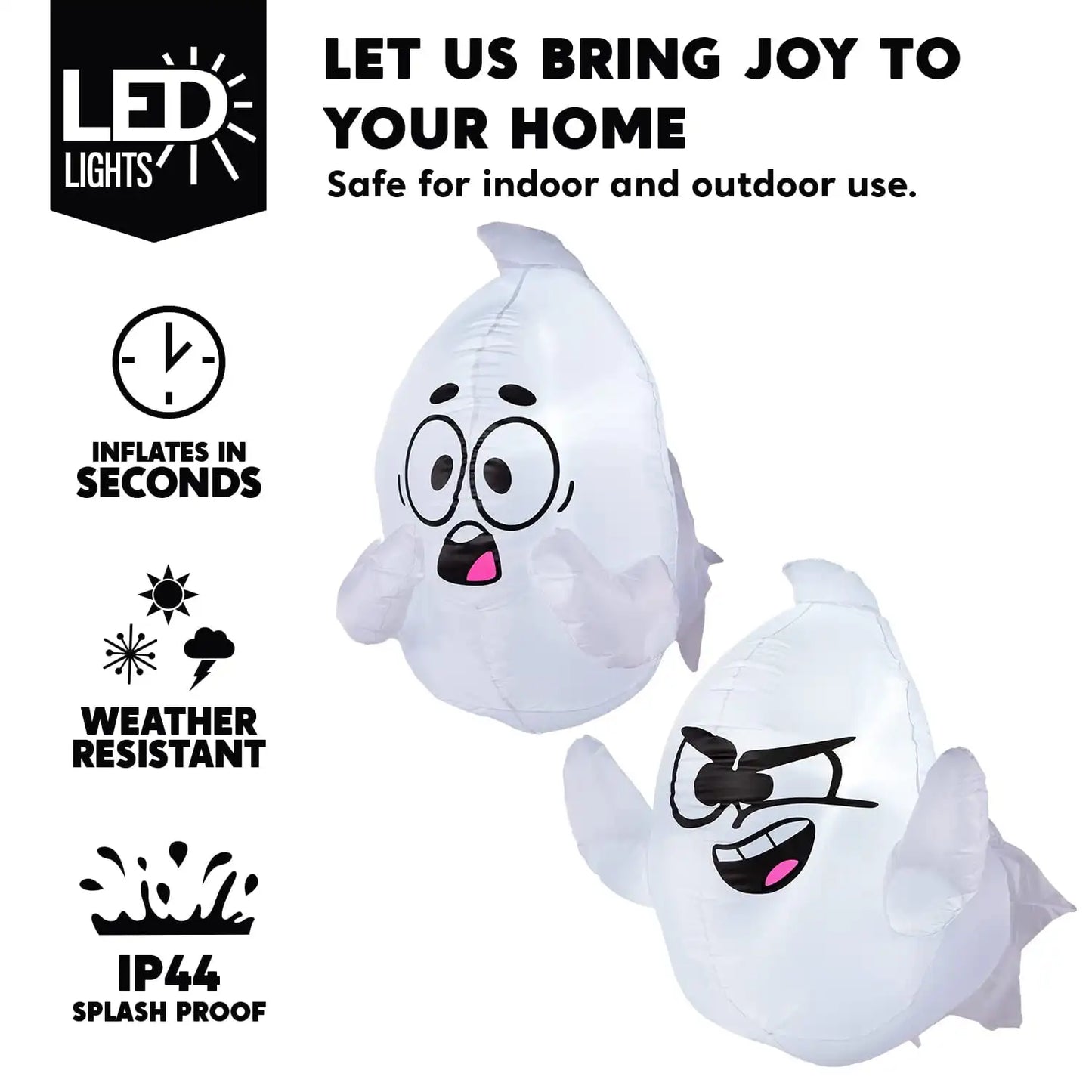 Joyfy 2 Pack Inflatable Window Ghost 2.6 FT