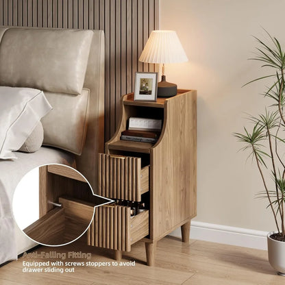 Set of 2 Narrow Bedside Table