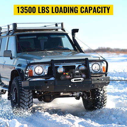 VEVOR 12V 13500 LBS Electric Winch 27M/92FT Synthetic Tow Rope Lifting Treuils Hoist for 4X4 Car Trailer ATV Truck Off Road Boat