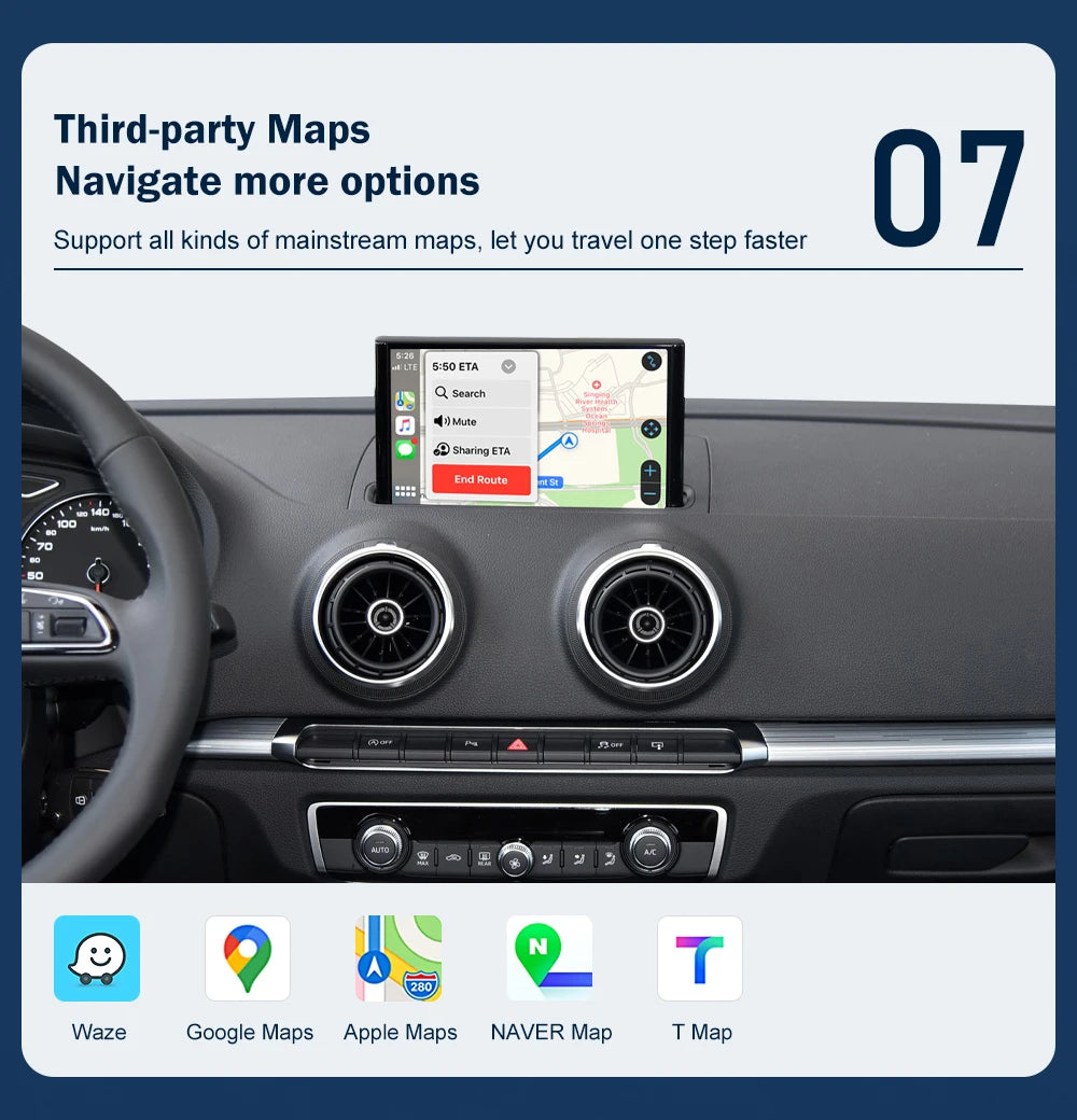 8” Wireless CarPlay Android Auto Interface for Audi A3 2013-2018