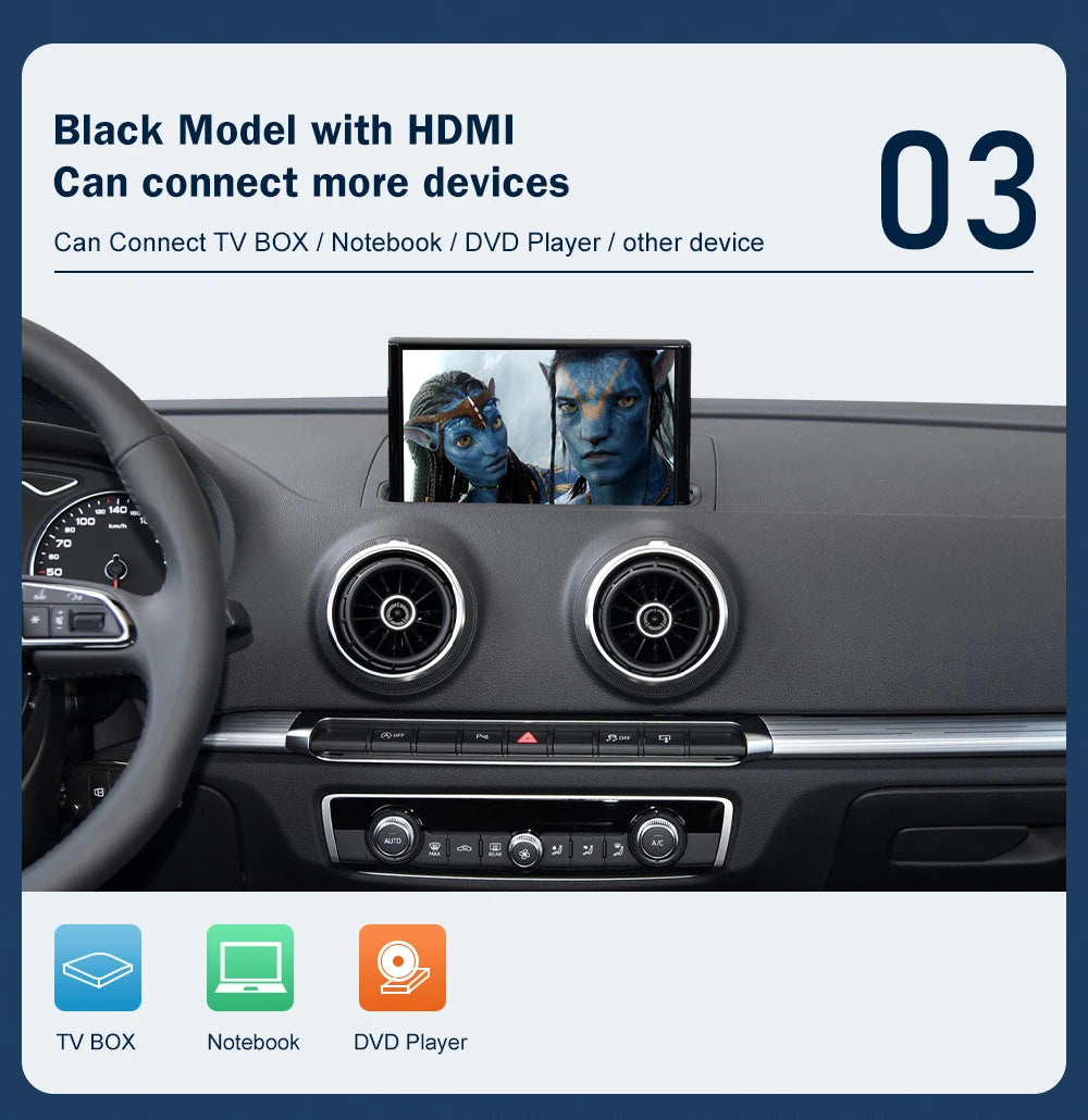 8” Wireless CarPlay Android Auto Interface for Audi A3 2013-2018