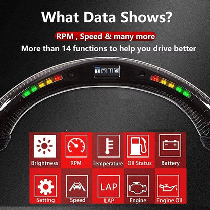 LED Carbon Fiber Steering Wheel For Dodge 2015-2020 Jeep 2014-2020