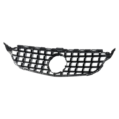 Chrome + Black Front Grille For Mercedes-Benz W205 C250 C300 2015-2018