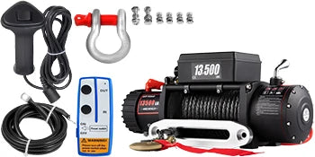 VEVOR 12V 13500 LBS Electric Winch 27M/92FT Synthetic Tow Rope Lifting Treuils Hoist for 4X4 Car Trailer ATV Truck Off Road Boat