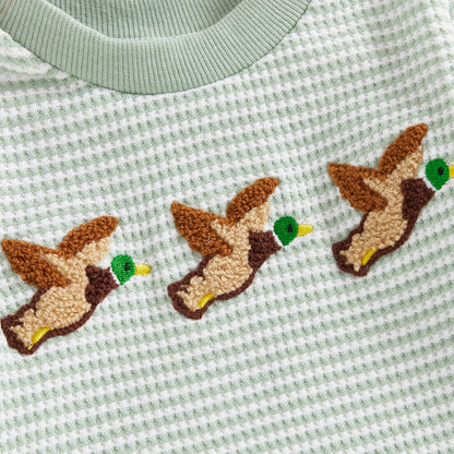 1 Pc Striped Duck Onesie 3-18M