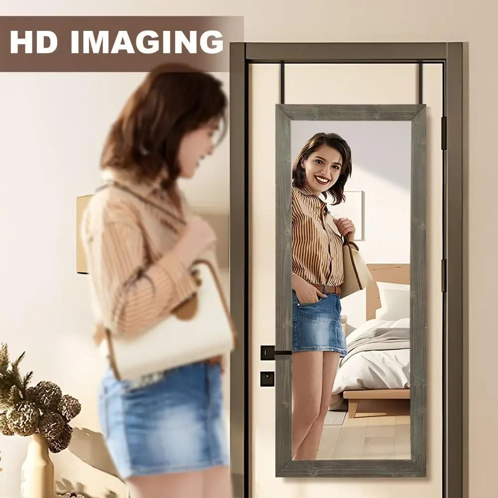 Wooden Over The Door Mirror Full Length