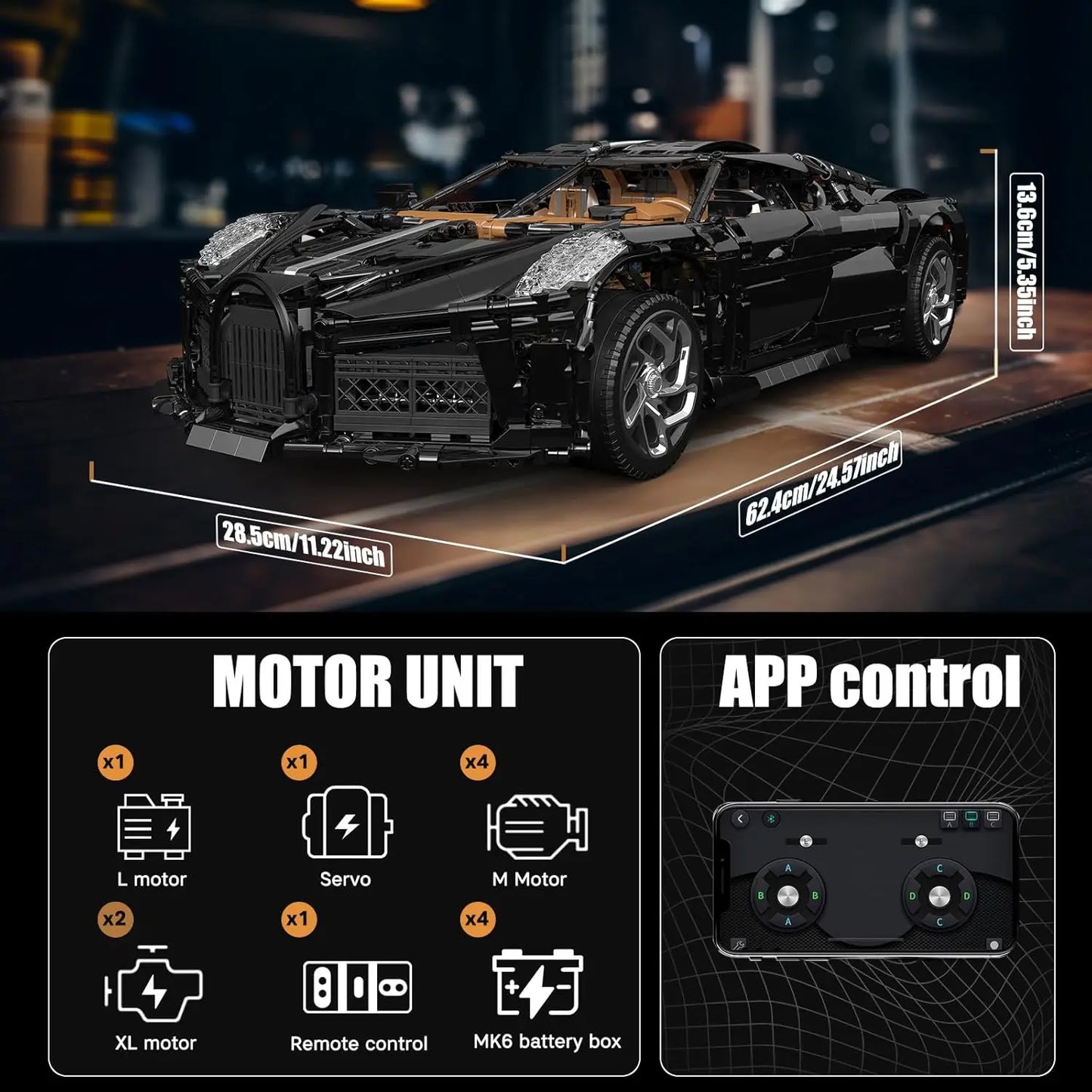 MOULD KING 13163 Bugatti Building Block Assembly