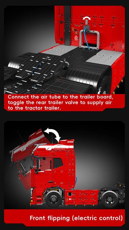 Mould King 19015 Remote Control FH16 Pneumatic Tractor Model Assembly