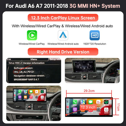 12.3'' Linux Multimedia Display For Audi A6 A7 2011-2018