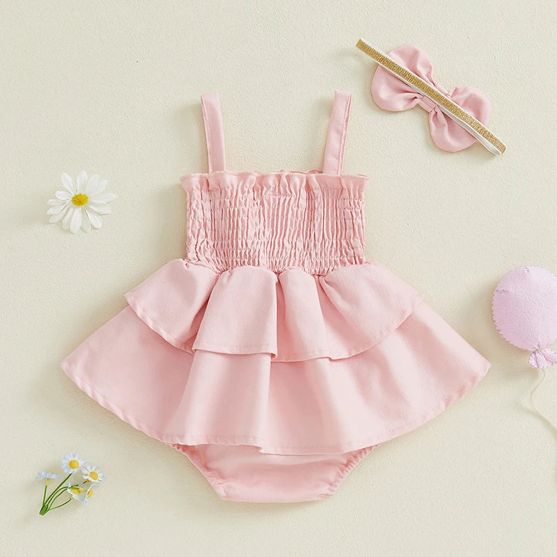 1Pc Stitched Flower Dress 12-18M