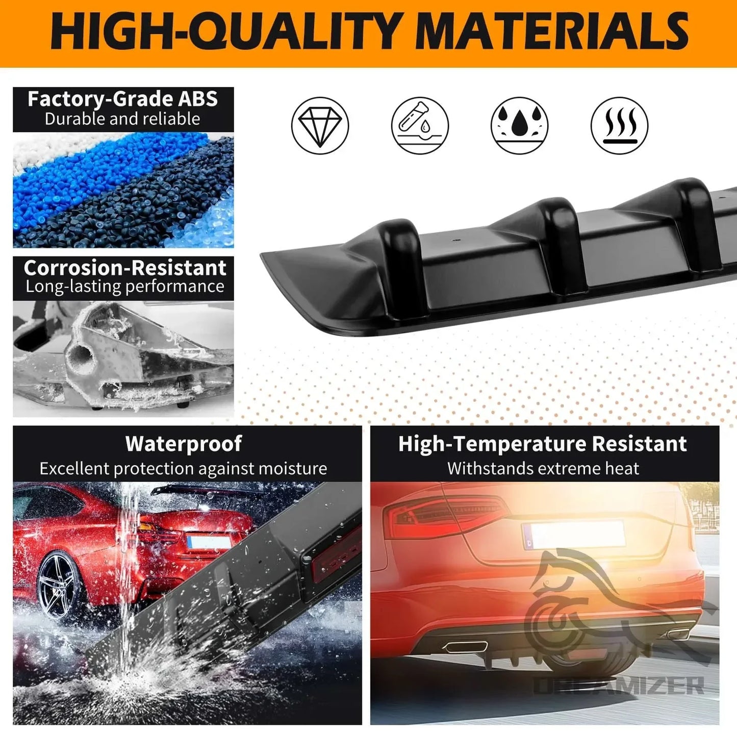 Universal Fin Rear Bumper Lip For Audi