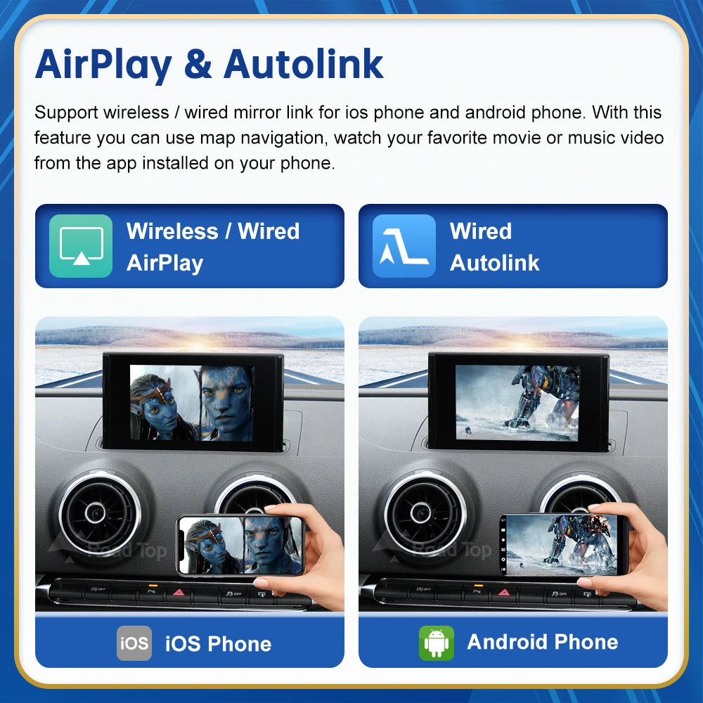 Carplay Wireless Android Auto interface For Audi A3 S3 2013-2018