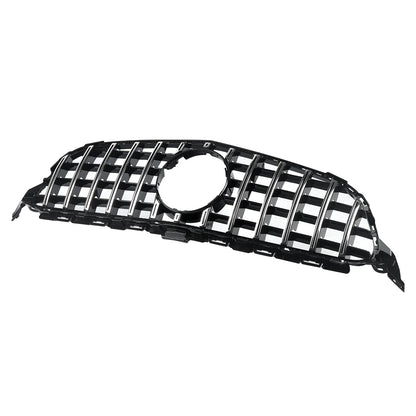 Chrome + Black Front Grille For Mercedes-Benz W205 C250 C300 2015-2018