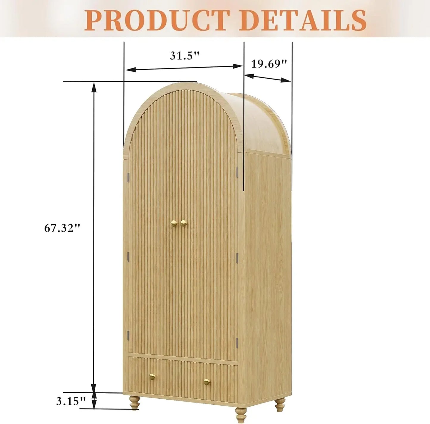 Arched Wooden Closet